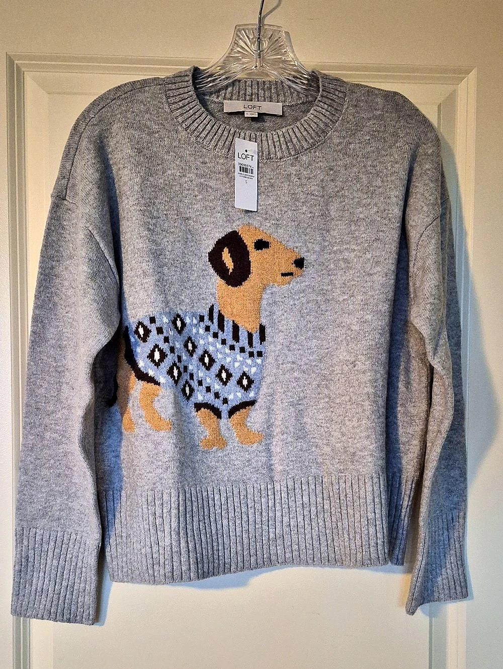 LOFT Dachshund Sweater Graphic Crewneck